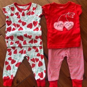 Carter's Red and White Heart Pajama Set